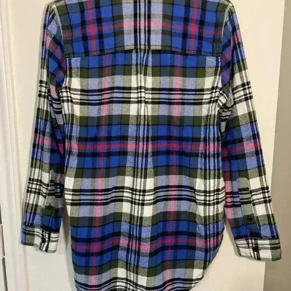 Madewell Larchmont Plaid Ex Boyfriend Flannel Button Down Top size Small - Picture 7 of 8